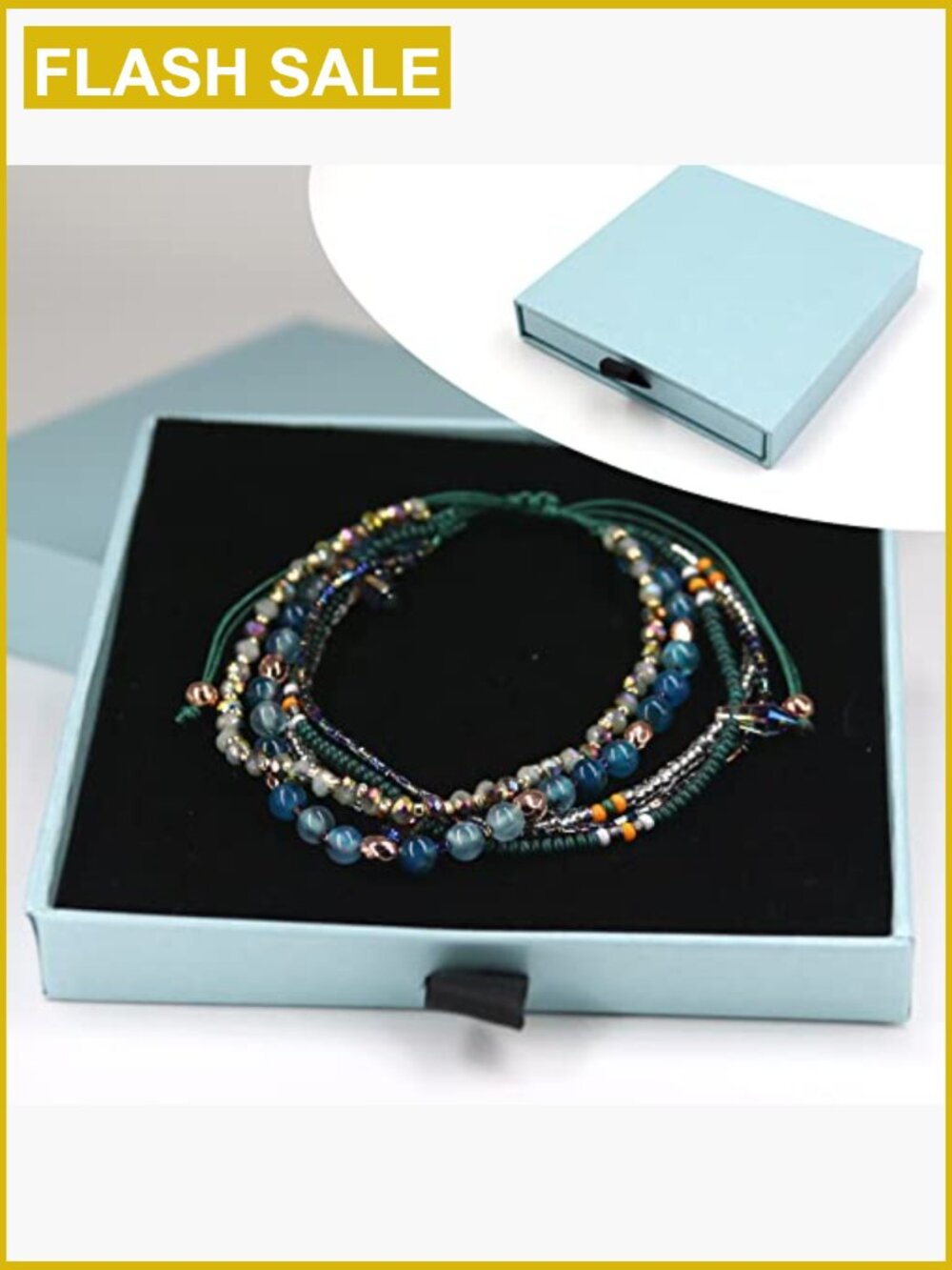 Boho Beaded Anklet Bracelet for Women Adjustable Handmade Bohemian Chain - Picture 3 of 6